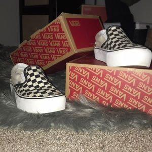 Platform checkered vans